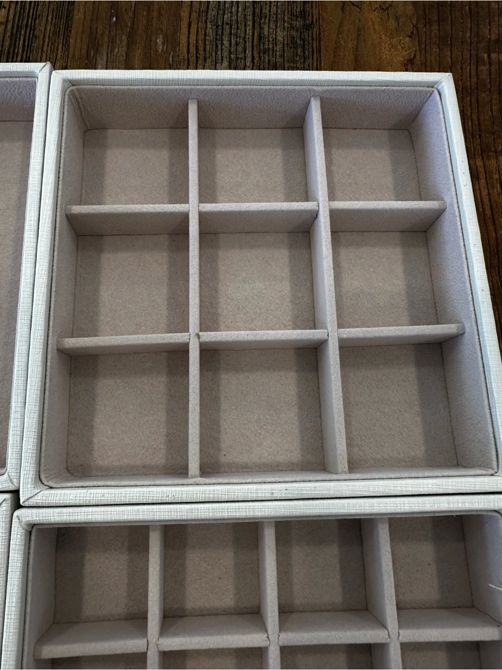 White Jewelry Organizer Tray Set - Elegant Multifunction Storage